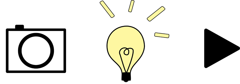 camera bulb and film strip